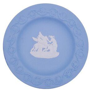 Wedgwood Jasperware Small Light Blue Designed Plate Made In England 4 1/8 Inch‎